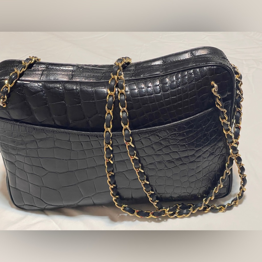 Chanel crocodile camera bag
